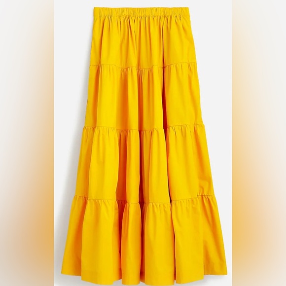 J. Crew Dresses & Skirts - J Crew Tiered Pull-on Maxi Skirt - Size S - Sunflower Yellow Deep Orange